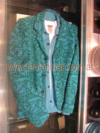 Blazer algodon estampado arabescos turquesa y verde THOMAS I PUNKT